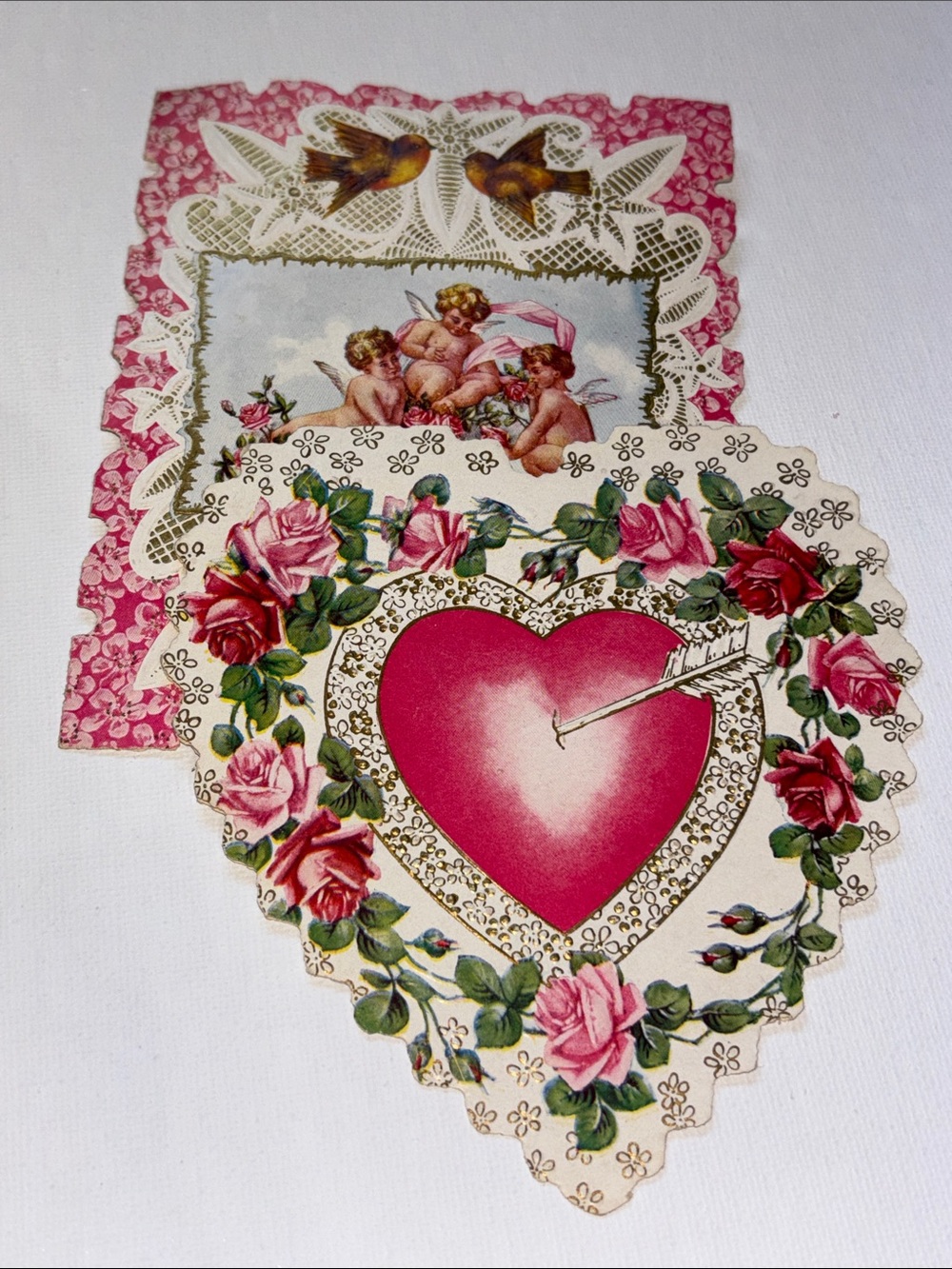 Vintage Cards Antique Valentines Cards old Greeting Cards Set of 2